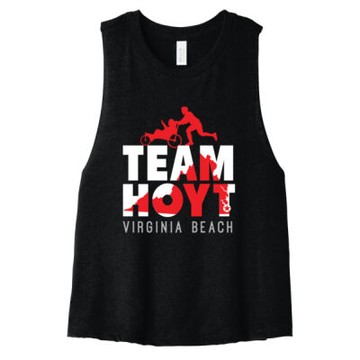 Women's Racerback Cropped Tank Black Thumbnail