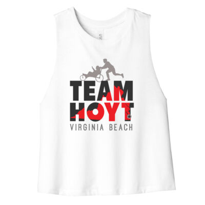 Women's Racerback Cropped Tank White Thumbnail